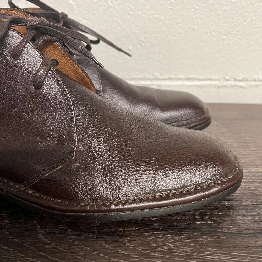 John Varvatos Men Size 9 Brown Leather Chukka Boots Handmade Italy F199D3 77 204